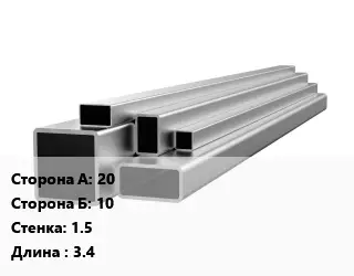 Труба профильная нержавеющая 20х10х1.5 L=3.4